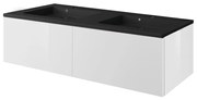 Mobile sottolavabo e lavabo Neo Line bianco/nero L 120 x H 32 x P 48 cm