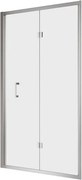 Porta doccia pieghevole L 66-72 cm x H 200 cm in vetro trasparente SP. 6 mm, profilo silver, serie Era