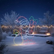 Lampada da terra natalizia Babbo Natale 117 cm con LED e timer IP44 - Pax