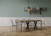 Consolle allungabile Xenia con Telaio Antracite, 90x40/196 cm Xenia Small / Quercia Natura