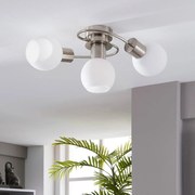 Plafoniera soffitto Ciala Lindby, dimmerabile, Alluminio / Grigio / Zincato, Soggiorno / Sala da pranzo, Vetro, Moderno, Plafoniera