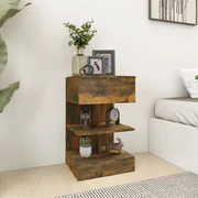 Comodini 2 Pz Rovere Fumo 40x35x65 Cm İn Legno Multistrato /