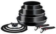Tefal - Set di pentole 10 pz INGENIO EASY COOK &amp; CLEAN BLACK