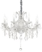 Lampadario Classico Napoleon Metallo-Cristallo Cromo 8 Luci E14