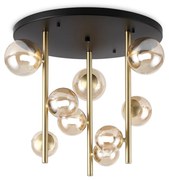 Plafoniera Contemporanea Perlage Metallo Nero 9 Luci G9 15W 3000K Ip20