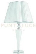 Lume grande debussy bianco e cromo 1 lume attacco e27 con paralume