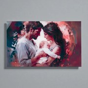 Quadro in vetro temperato 100x60 cm moderno - Famiglia