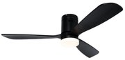 Ventilatore da soffitto nero con LED e telecomando - Sofia