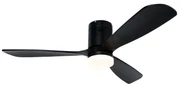 Ventilatore da soffitto nero con LED e telecomando - Sofia