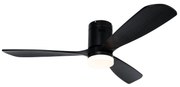 Ventilatore da soffitto nero incl. LED con telecomando - Sofia