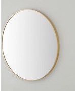 Specchio bagno 80 cm con cornice oro e installazione a parete