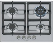 Bosch - Serie 4 PGH6B5K90 Piani cottura in acciaio inox Piano cottura da incasso da 58 cm de gas 4 zona/e
