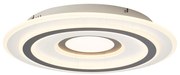 Plafoniera di design bianca con cerchi grigio scuro con LED dimmerabile - Taylor