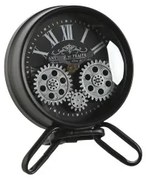 Orologio da Tavolo Home ESPRIT Nero Argentato Metallo Cristallo 16,5 x 11 x 21 cm