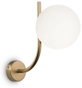 Applique Contemporanea Rendez-Vous In Metallo Ottone 1 Luce E Diffusore Bianco