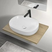 Mensola porta lavabo rovere miele per lavabi da appoggio da 80 cm serie Master