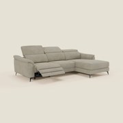 Arcos Divano con penisola - piedini alti e poggiatesta reclinabili in microfibra impermeabile T11 tortora