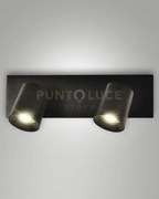 Modo  spot nero 2 luci alluminio spazzolato orientabile  attacco gu...