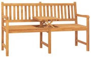 Panca giardino a 3 posti con tavolino 150 cm in legno di teak