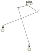 Lampada a sospensione moderna in acciaio senza paralume 2 luci - Blitz