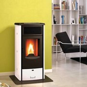 Stufa a pellet ventilata Cleo 6 kW bianco