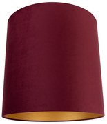 Paralume in velluto rosso 40/40/40 con interno dorato