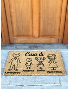 Zerbino famiglia in cocco naturale personalizzato cm 80x50