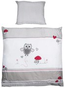 Set copripiumino e federa da bambini bianco/grigio in cotone per culla 80x80 cm Adam &amp; Eule – Roba