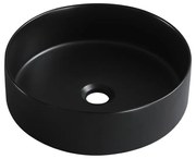 Lavabo da appoggio tondo in ceramica L 37 x P 37 x H 12 cm nero