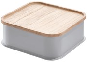 Scatola grigia con coperchio in legno di paulownia , 21,3 x 21,3 cm Eco - iDesign