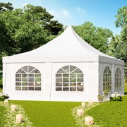TOOLPORT Gazebo pagoda 5x5 m, telo in PVC, bianco - (1064)