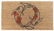 Zerbino Italo Eco 40x70 in Cocco Naturale – Line Art "Pesci Rossi"