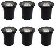 Set di 6 faretti a terra moderni neri AR70 orientabili IP65 - Delux