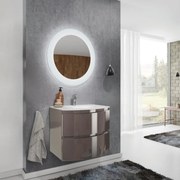 Mobile da bagno sospeso sotto lavabo L 70 x H 55 x P 50.4 cm grigio lucido, 2 cassetti Armonia