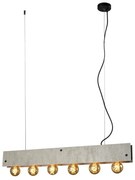 Lampadario Moderno Lampadario Moderno 5064/SC 6x E27 grigio paralume giallo 6x E27