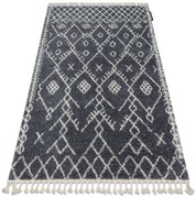 Tappeto BERBER TANGER B5940 grigio / bianco Frange berbero marocchino shaggy