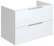 Mobile da bagno sotto lavabo bianco laccato lucido L 79 x H 53 x P 45 cm 2 cassetti, lavabo non incluso