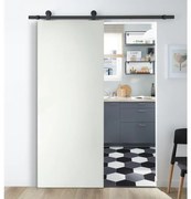 Porta scorrevole Oxford neve in mdf bianco, L 93 x H 212 cm, con binario Industrial Reversibile