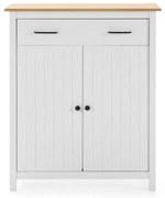 Cassettiera alta bianca in legno di pino 90x110 cm Miranda - Marckeric