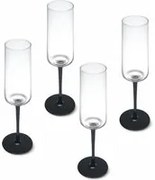 Set 4 flute stelo nero Palermo Mikasa