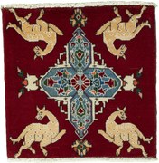 Shiraz Tappeto persiano 60 x 50 Rosso (Iran) Annodato A Mano