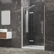 Porta doccia 80cm battente e fisso colore bianco | KT4000B - KAMALU