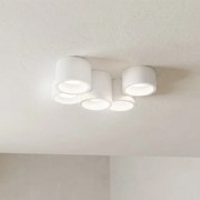 Plafoniera Rotonda 5xGX53 a Cilindri in Gesso Pitturabile - serie VOLUMI