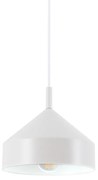 Sospensione Industrial-Minimal Yurta Metallo Bianco 1 Luce E27 D21