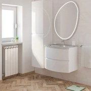 Mobile sottolavabo e lavabo Vague per vasca centrale bianco lucido L 69 x H 55 x P 52 cm 2 cassetti