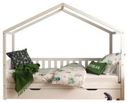 Letto per bambini in legno di pino bianco con letto estraibile e contenitore 90x200 cm DALLAS - Vipack