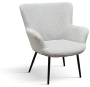 Poltrona MEGEVE in tessuto effetto velluto grigio chiaro e gambe in metallo