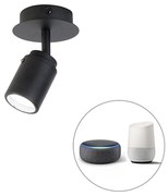 Faretto per bagno intelligente nero IP44 con Wi-Fi GU10 - Ducha