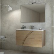 Mobile sottolavabo e lavabo con illuminazione Monica rovere tabacco L 100 x H 55 x P 46 cm 1 vasca