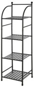 Scaffale bagno H 116 in metallo design nero con quattro ripiani